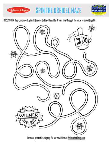 Melissa & Doug Spin the Dreidel Maze Printable