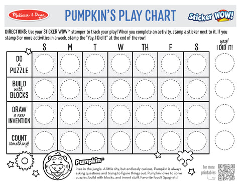 Melissa & Doug Sticker WOW! Pumpkin Play Chart Printable