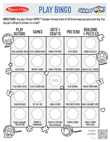 Melissa & Doug Play Sticker WOW! Bingo Printable