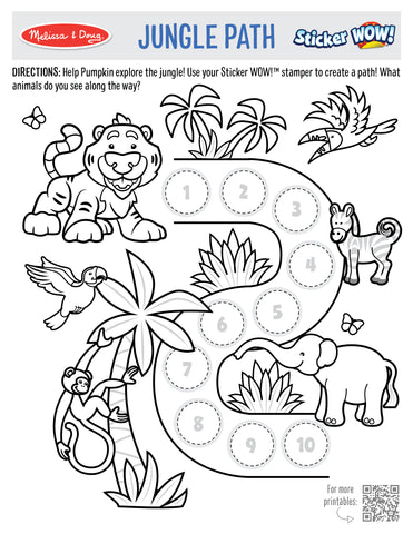 Melissa & Doug Sticker WOW Pumpkin the Tiger Jungle Path printable