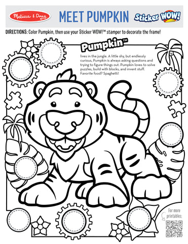 Melissa & Doug Sticker WOW! printable - Meet Pumpkin