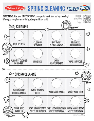 Melissa & Doug Have Creative Fun with Free Spring Cleaning Sticker WOW! Printable Activities for Kids blog post