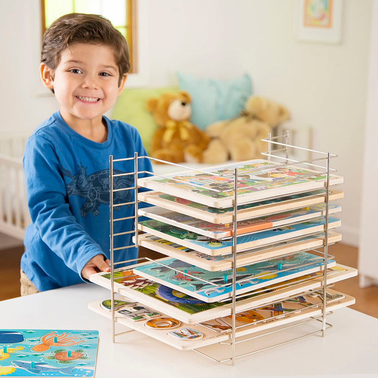 melissa and doug large puzzle rack