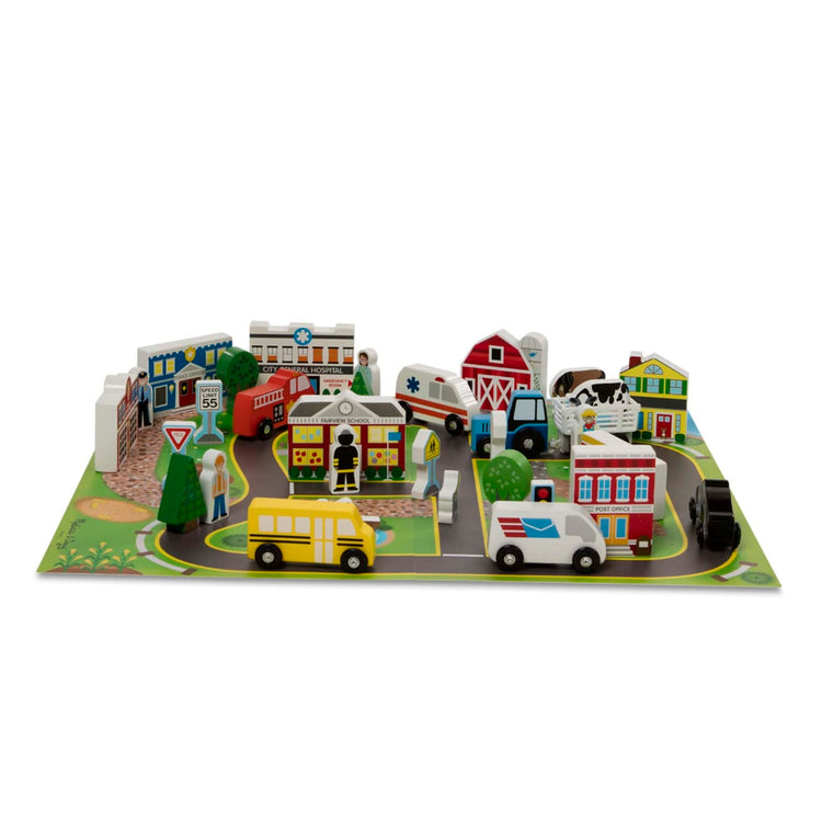 wooden town vehicles set