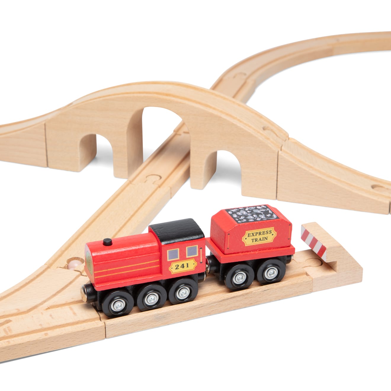 Track Railway Wooden Bridge Building Block Accessories Car