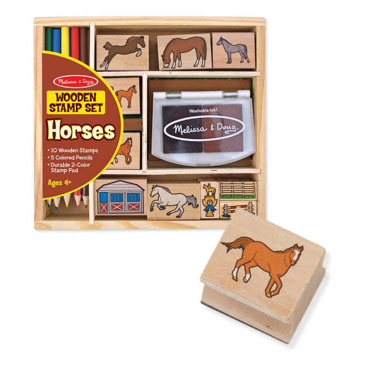  Melissa & Doug Wooden Stamp Set: Friendship - 9 Stamps