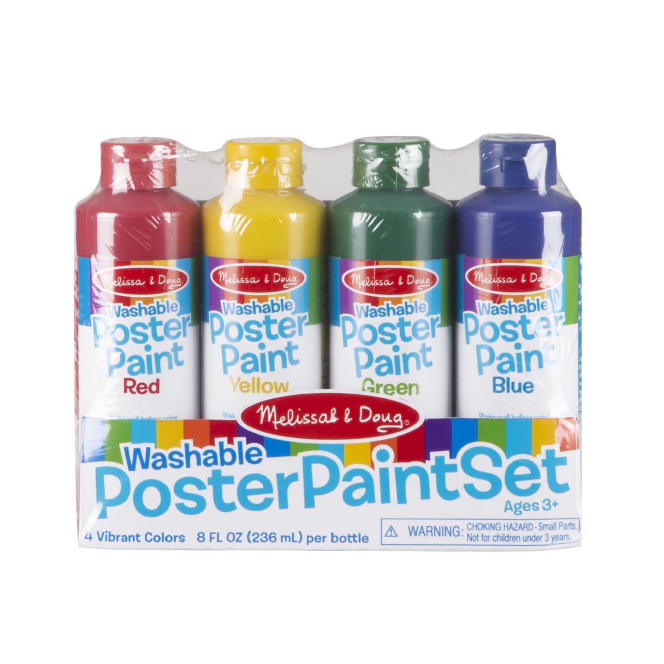 0.75 FL OZ (22.2 mL) 6 Color Washable Poster Paint w/ Brush 24 Pack