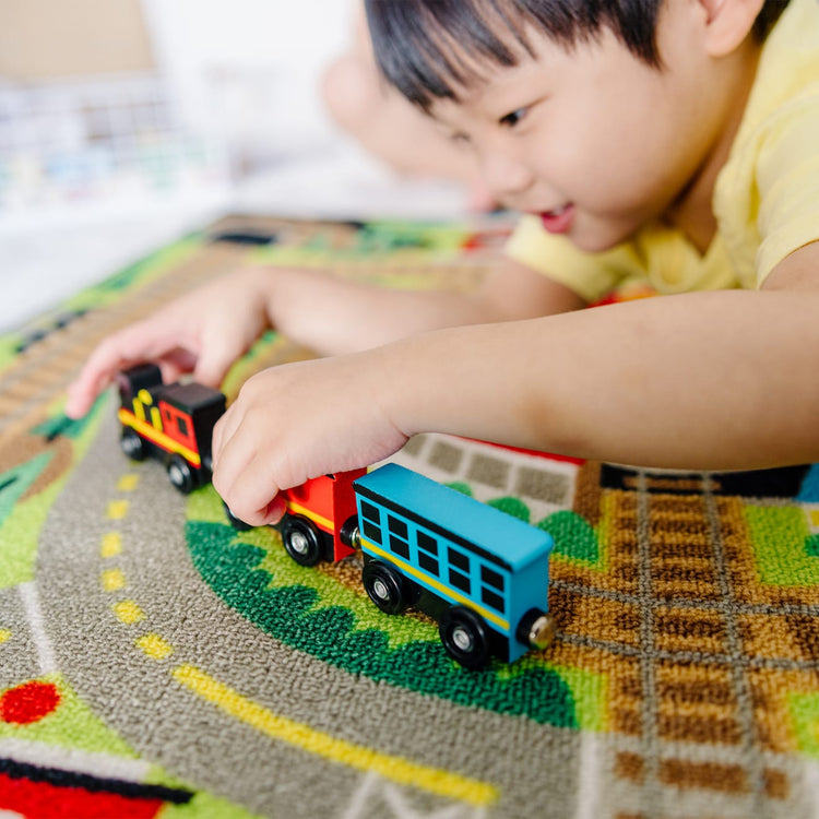 round the rails train rug