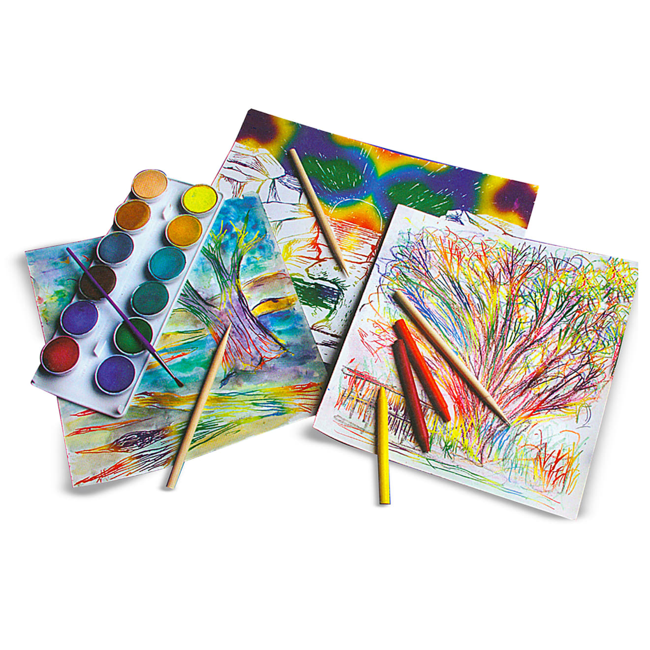 Rainbow Scratch Paper Art Set, 50 LARGE Sheets + 5 Wooden Styluses