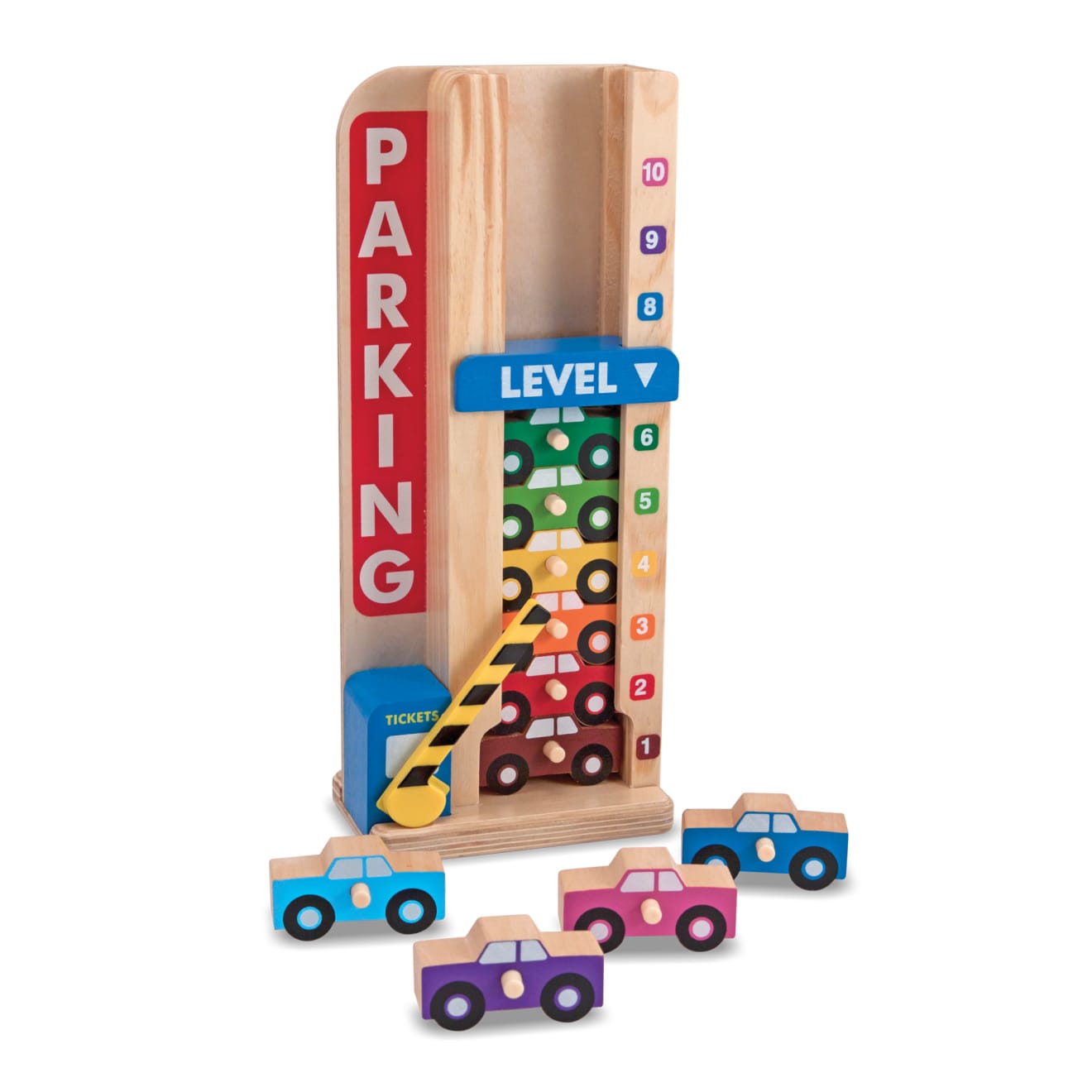 Melissa & Doug Wooden Counting Shapes Stacker, 66 Pieces 