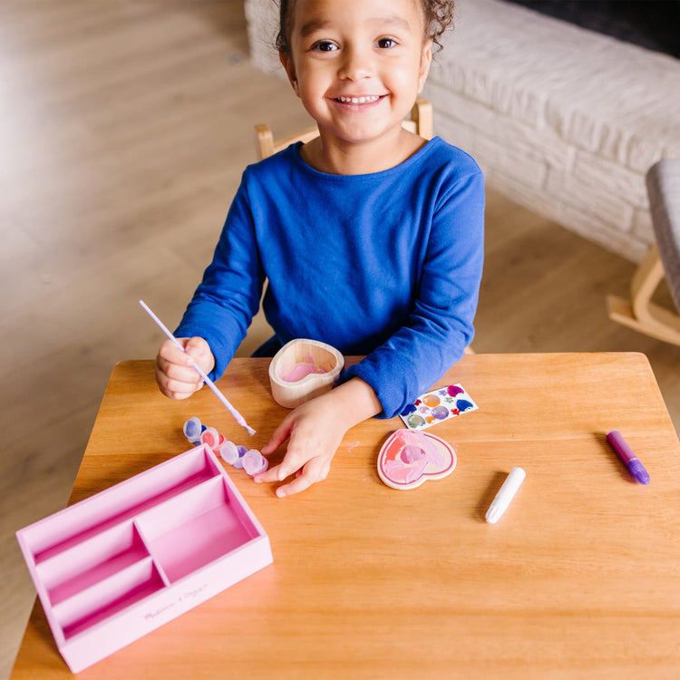 Ambesi Paint Your Own Wooden Jewelry Box, Arts and Crafts for Kids Ages  8-12, 4-6, 7-8 Year Old Girls, Decorate Heart Treasure Box Craft kit, DIY