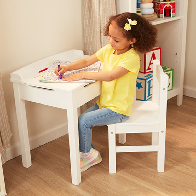 melissa and doug wooden lift top desk and chair