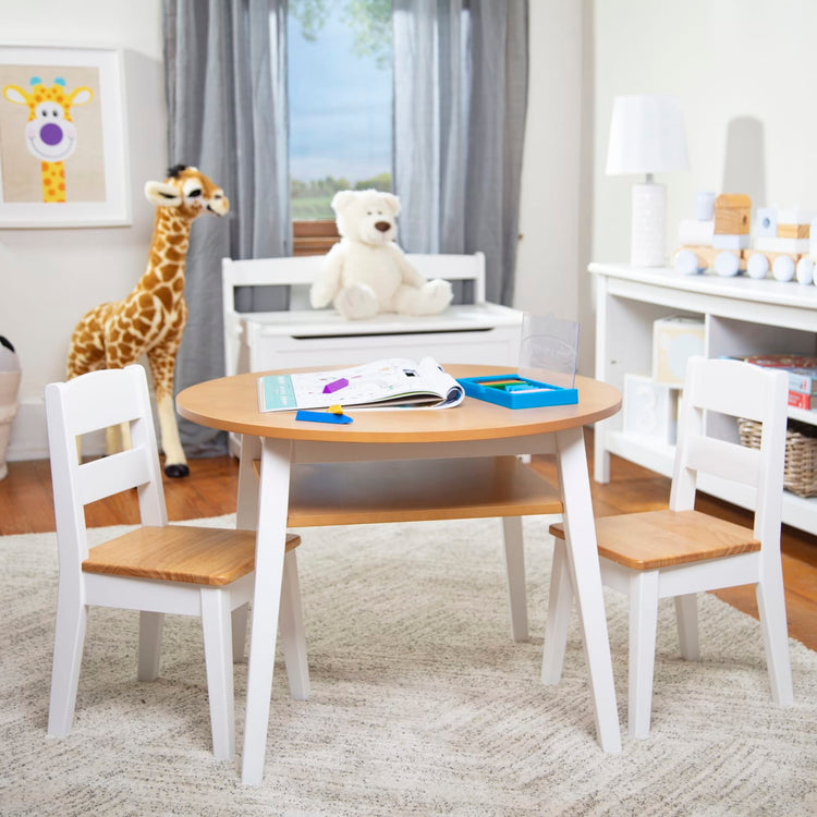 Melissa & Doug Wooden Art Table & Chairs Set - The Fun Company