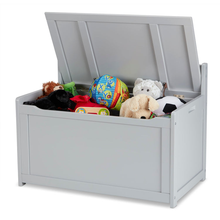 gray wooden toy box