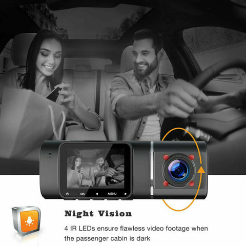 Dual Lens Dash Cam Night Vision Full HD 1080P Car Recorder Camera