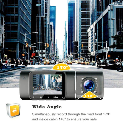 Dual Lens Dash Cam Night Vision Full HD 1080P Car Recorder Camera