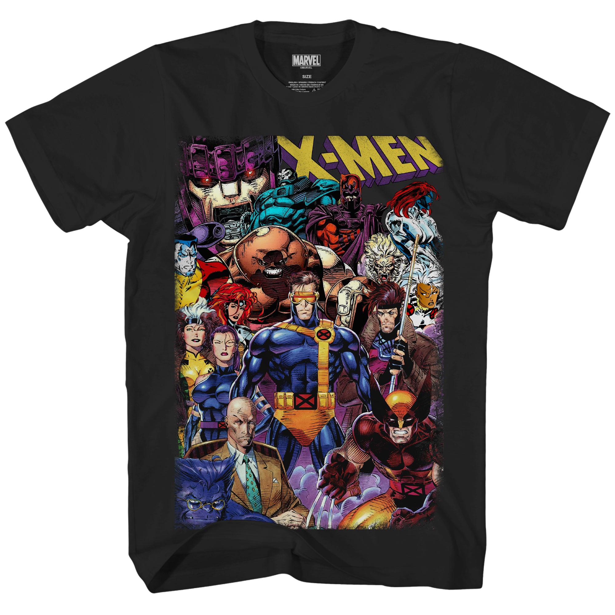Image of Marvel X-Men 90's Heroes & Villains All In Adult T-Shirt