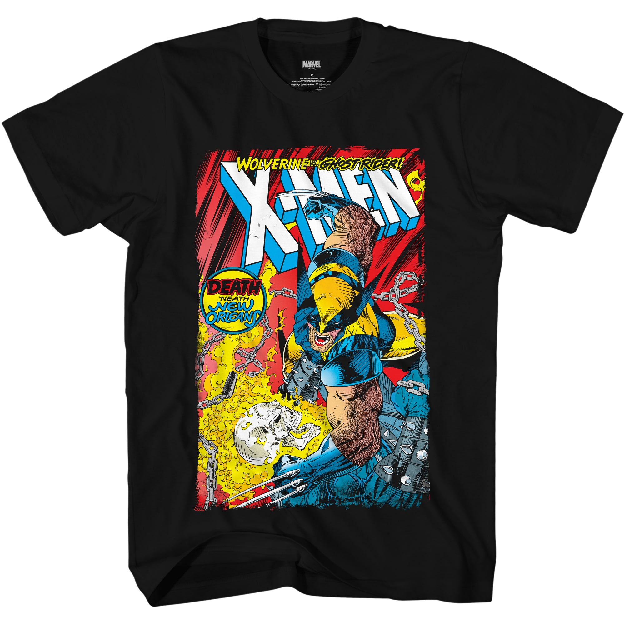 Image of Marvel Comics X-Men Battle Royale: Wolverine vs Ghost Rider Adult T-Shirt
