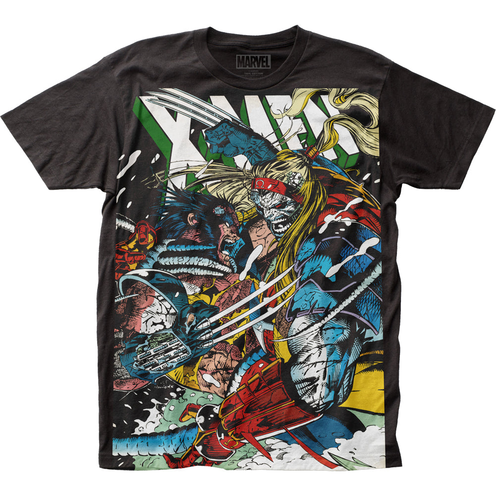 Image of X-Men Wolverine vs Omega Marvel Liscensed Adult T-Shirt