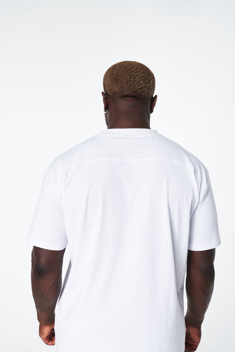 Navy Blue Streetballin Back Print Oversize Drop Shoulder T Shirt