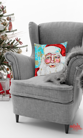 Modern Santa Throw Pillow by Melinda Tomasello Art