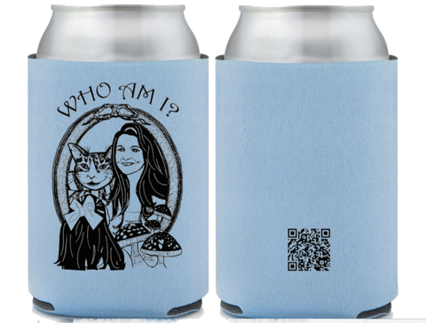 Who Am I mock up koozie design