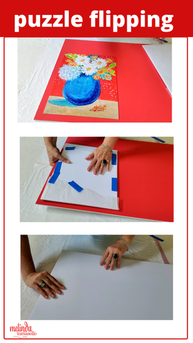 DIY gluing art puzzles puzzle flipping