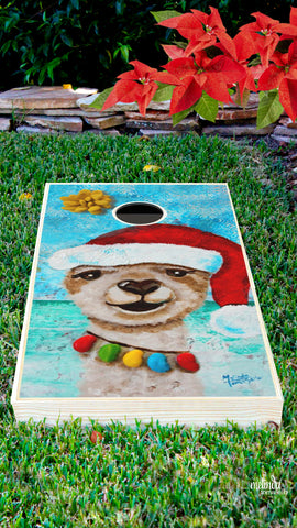 Santa Llama Cornhole Melinda Tomasello Art Zazzle