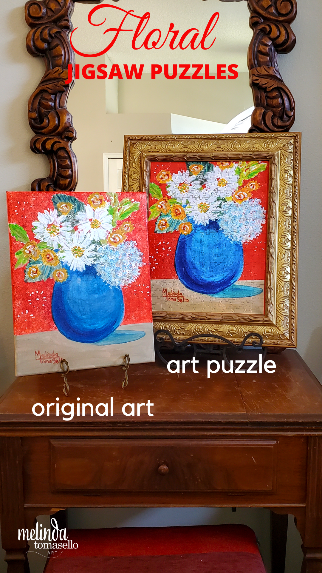DIY tutorial of art puzzle and fine art piece photographed together