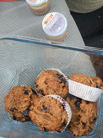Vegan blueberry muffins on the-go
