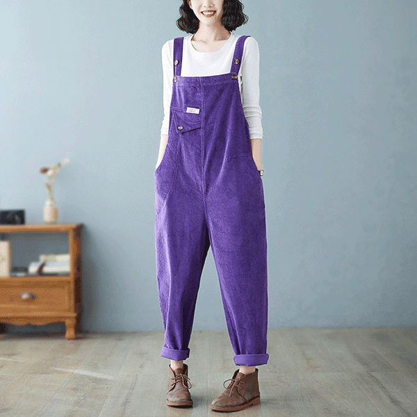 Purple Velvet Overalls