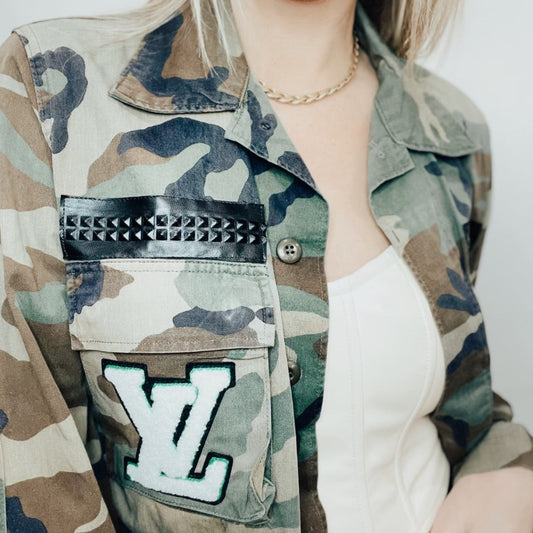 Upcycled LV Stud Army Camo Jacket 13 – PCH The Label