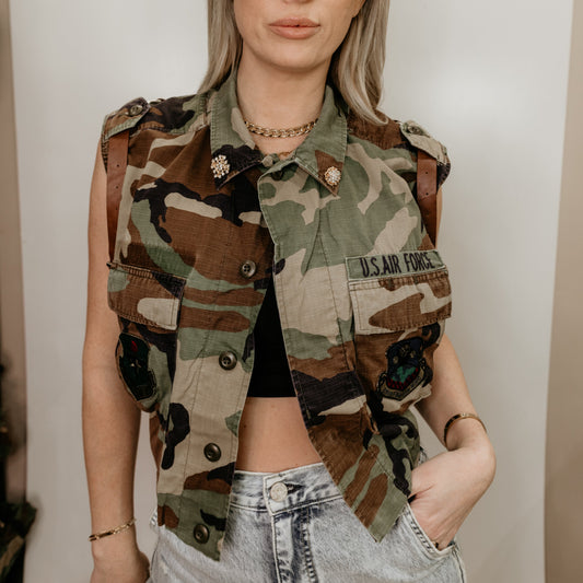 Upcycled LV Stud Army Camo Jacket 13 – PCH The Label