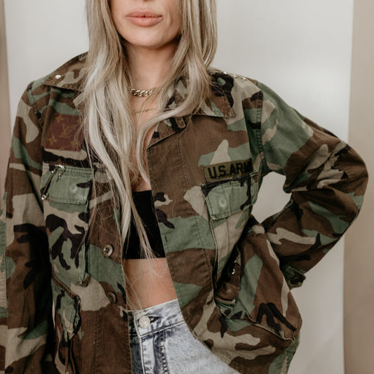 Upcycled LV Stud Army Camo Jacket 12 – PCH The Label
