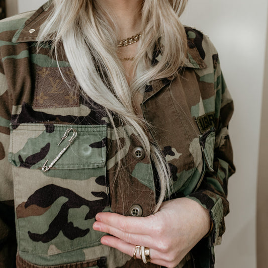 Upcycled LV Stud Army Camo Jacket 7 – PCH The Label