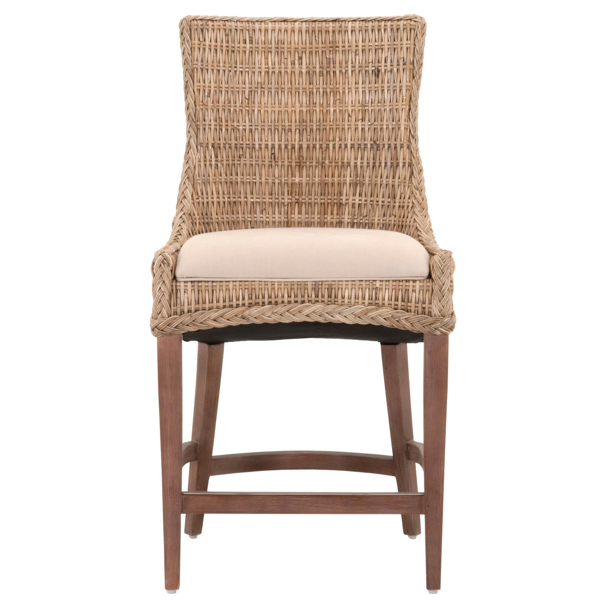 Essentials For Living Woven Greco Counter Stool (Set of 2) in Gray Kubu/Light Gray