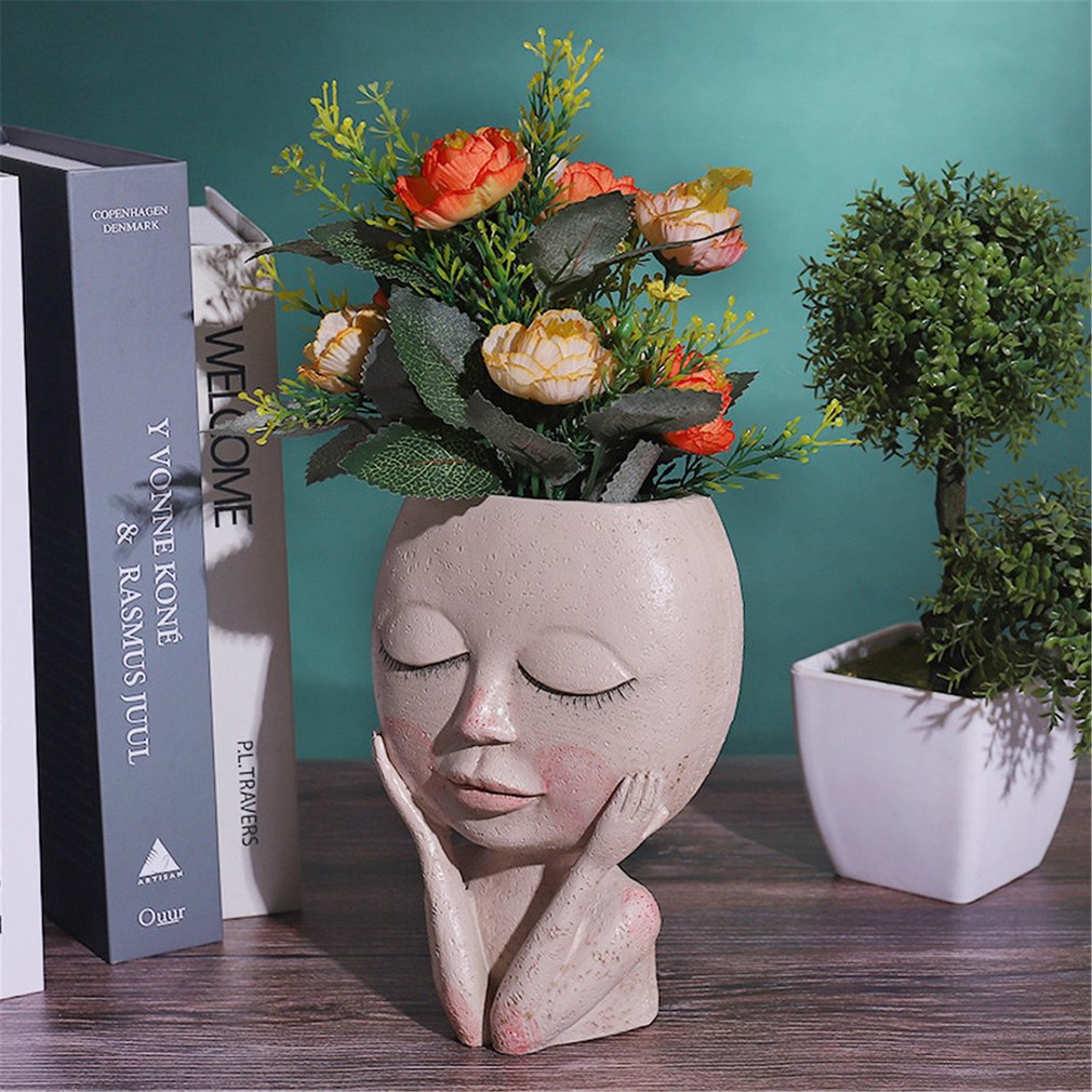 Girls Face Head Flower Planter Flowerpot - Romani Yang's Decor