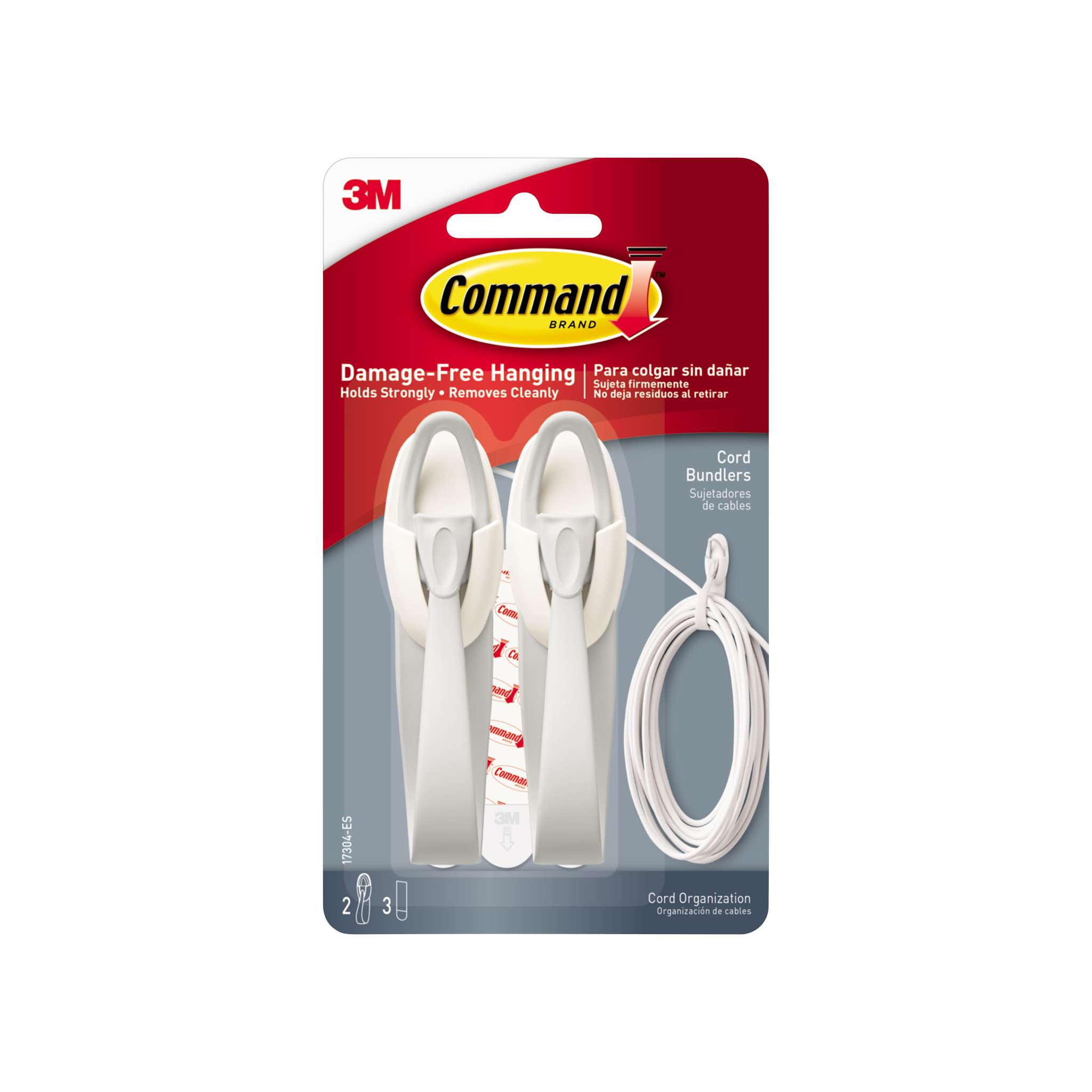 3M Command White Cable Bundler - 2 Pack