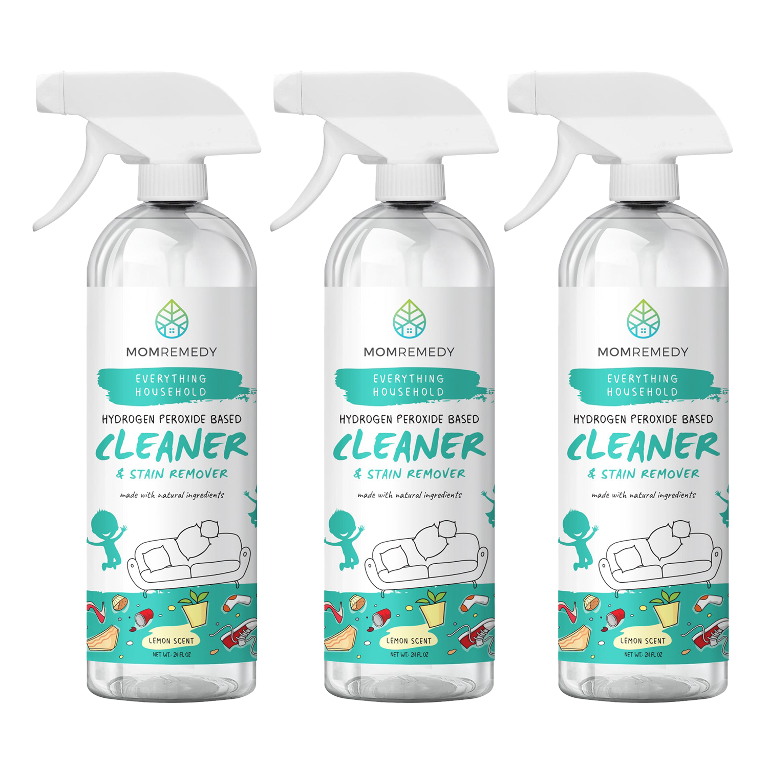 Mom Remedy All Purpose Eco-Friendly Household Cleaner - 24oz - 3 Pack