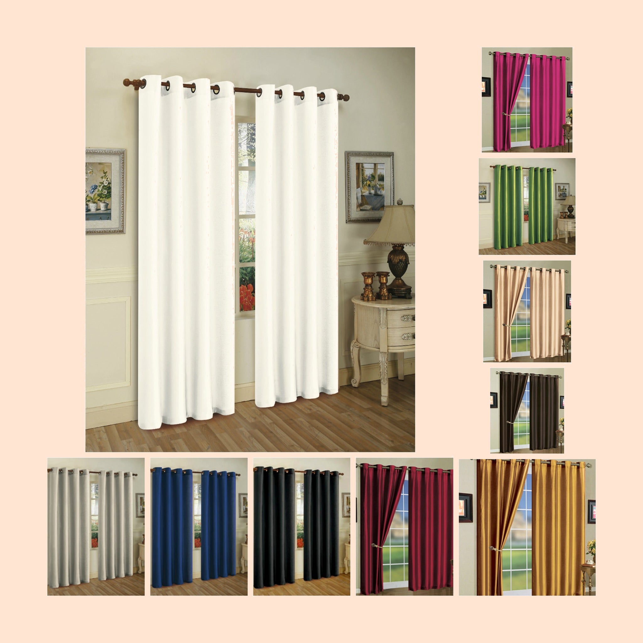 J&V Textiles 2 Panel Window Curtains - 84" Length