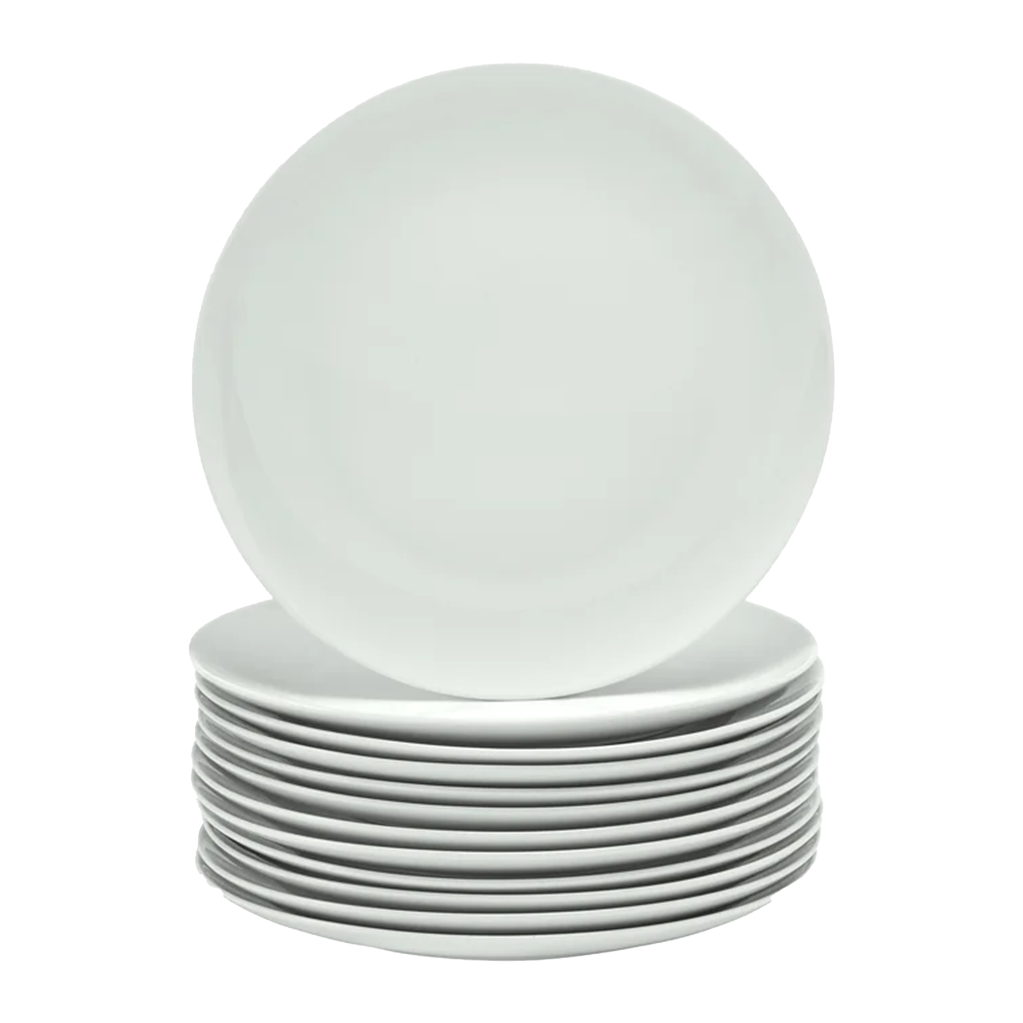 White Dinner Plates - 12 Pieces