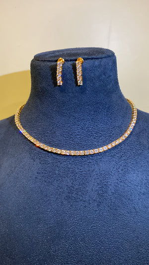 Single line store diamond necklace set