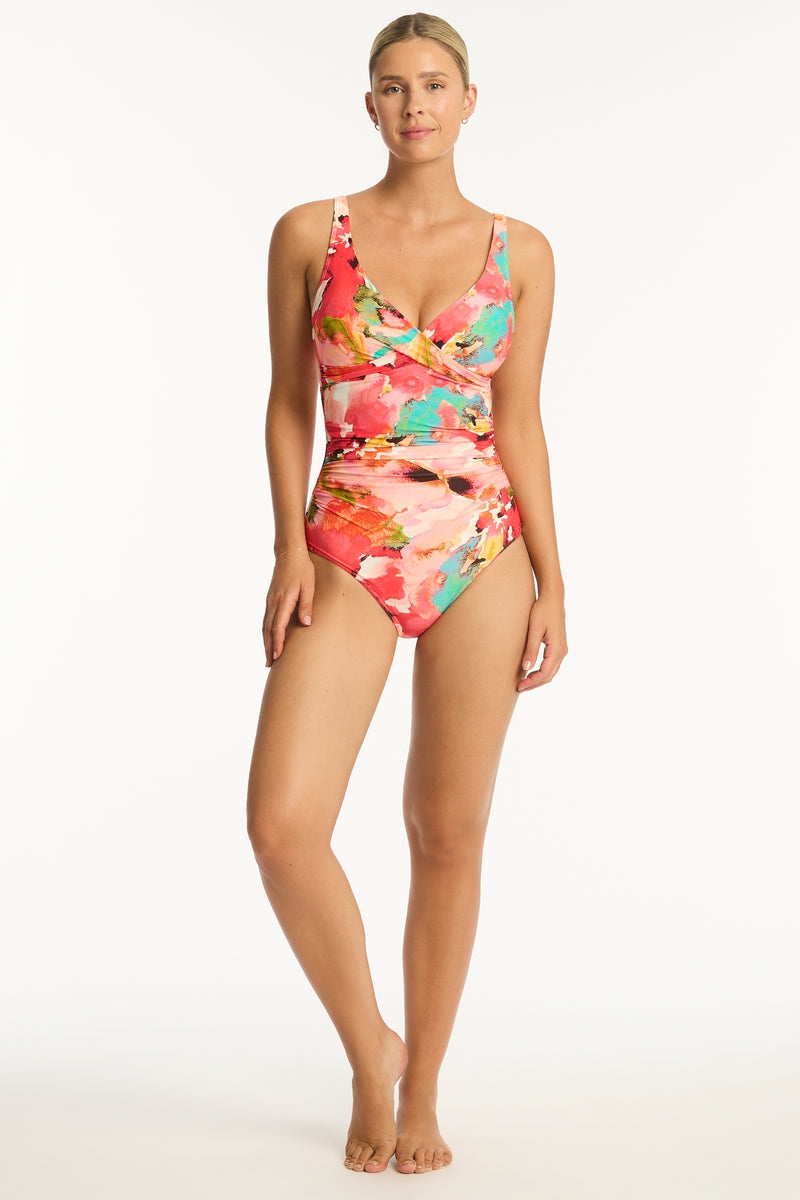 Ocean Breeze One Piece Swimsuit DD+ Fuller Bust Mesh Swimsuit – Sunset and  Swim