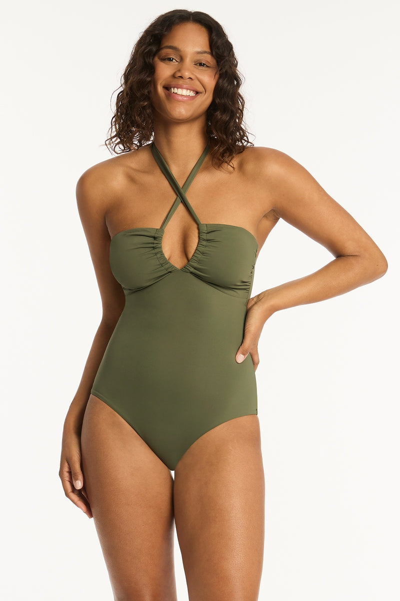 Nouveau Halter Bandeau One Piece – Fern – Sea Level US