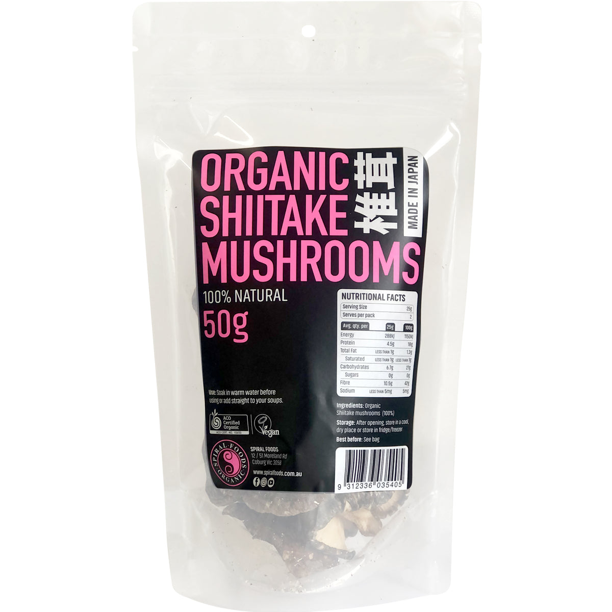 Spiral Organic Shiitake Mushrooms