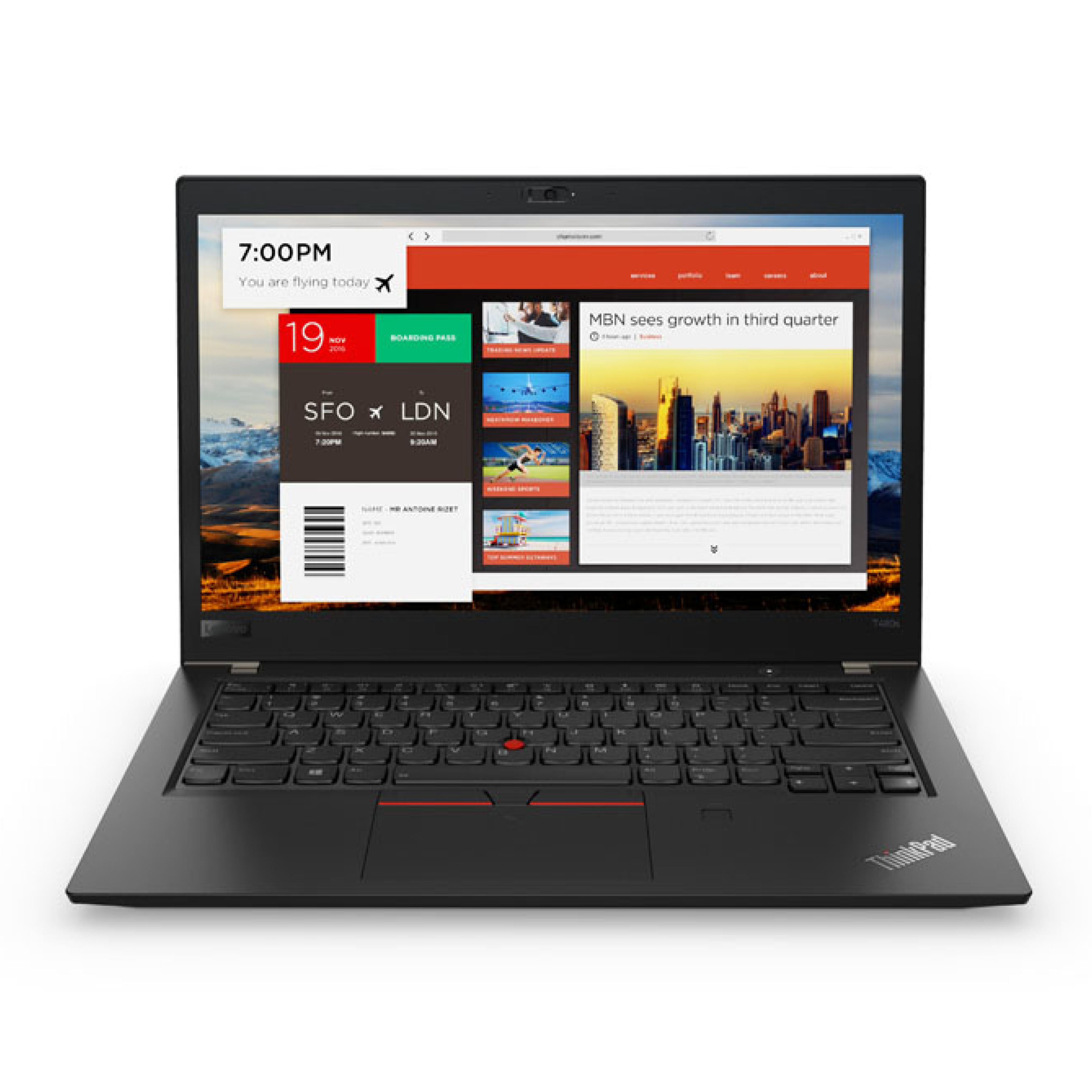 Lenovo Thinkpad T480s 14″ - Windows 10 Pro - Intel Core i5-8250U - 8 GB RAM - 256 GB