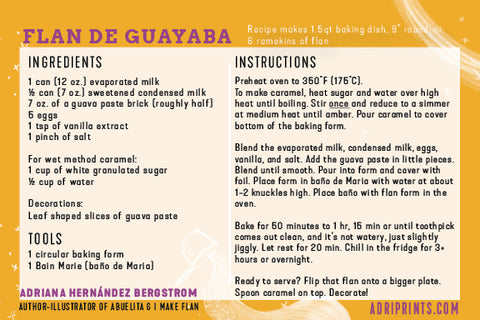 guava flan recipe card