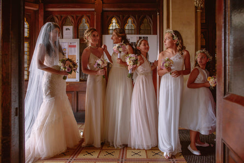 Bridal party before entering the Cathedral in Ireland