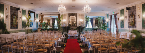 Wedding decorations with real plants in Irish Castle