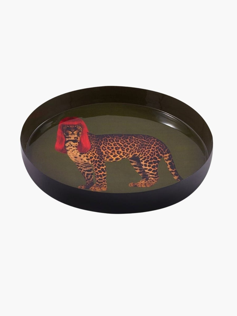 Round Leopard Print Tray – Tides Home And Garden